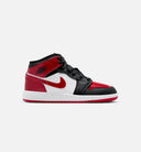 Air Jordan 1 Mid Grade School Lifestyle Shoe - Black/Varsity Red/White