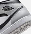 Air Jordan 1 Mid Mens Lifestyle Shoe - White/Black/Light Smoke Grey