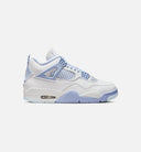 Air Jordan 4 Retro Aluminum Womens Lifestyle Shoe - White/Aluminum/Blue Tint/Oil Green