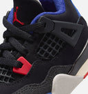 Air Jordan 4 Retro Rare Air Infant Toddler Lifestyle Shoe - Black/Fire Red/Deep Royal Blue