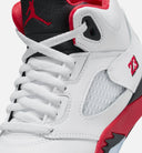 Air Jordan 5 Retro Fire Red Preschool Lifestyle Shoe - White/Fire Red/Black