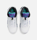 Air Jordan 5 Retro Grape Grade School Lifestyle Shoe - White/New Emerald/Grape Ice/Black